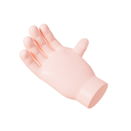 Cartoon diverse hand gestures, 3d rendering. Digital drawing.の写真素材