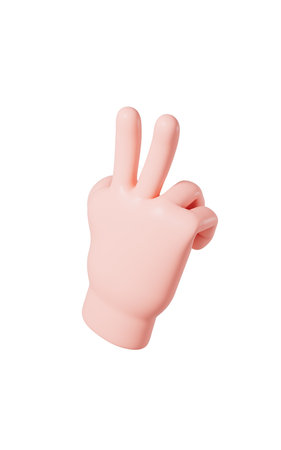 Cartoon diverse hand gestures, 3d rendering. Digital drawing.の写真素材