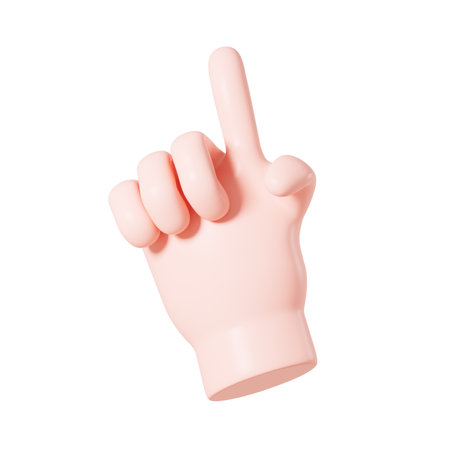 Cartoon diverse hand gestures, 3d rendering. Digital drawing.の写真素材
