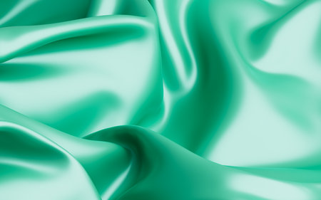Abstract cyan fabric silk texture background, 3d rendering. Digital drawing.の写真素材