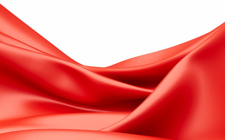 Abstract red fabric silk texture background, 3d rendering. Digital drawing.の写真素材