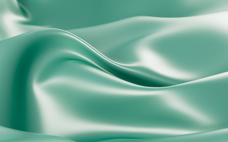Abstract cyan fabric silk texture background, 3d rendering. Digital drawing.の写真素材