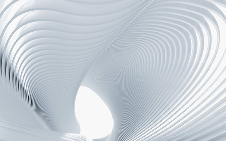 White abstract indoor architecture, 3d rendering. Digital drawing.の写真素材