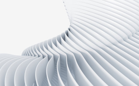 White abstract indoor architecture, 3d rendering. Digital drawing.の写真素材