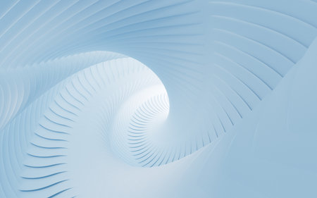 Abstract indoor architecture, 3d rendering. Digital drawing.