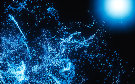 Abstract glowing particles, 3d rendering. Digital drawing.の写真素材