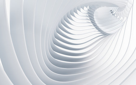 White abstract indoor architecture, 3d rendering. Digital drawing.の写真素材