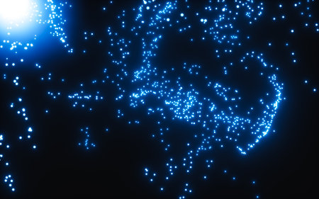 Abstract glowing particles, 3d rendering. Digital drawing.の写真素材