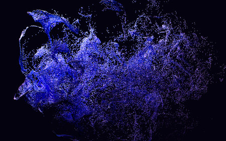 Abstract glowing particles, 3d rendering. Digital drawing.の写真素材