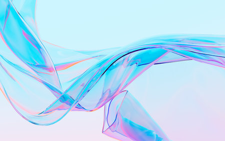 Abstract flowing transparent glass background, 3d rendering. Digital drawing.の写真素材