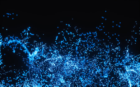 Abstract glowing particles, 3d rendering. Digital drawing.の写真素材