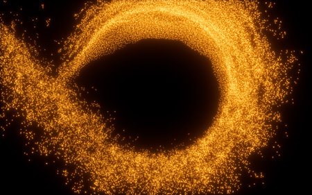 Abstract glowing particles, 3d rendering. Digital drawing.の写真素材
