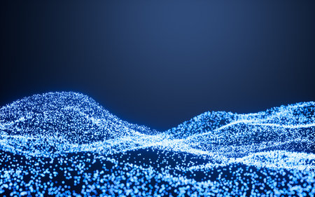 Abstract glowing particles, 3d rendering. Digital drawing.の写真素材