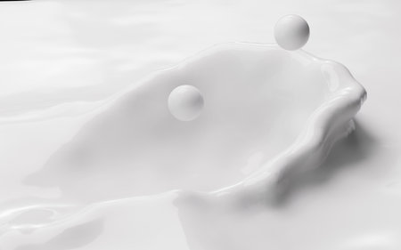 White abstract splash liquid, 3d rendering. Digital drawing.の写真素材