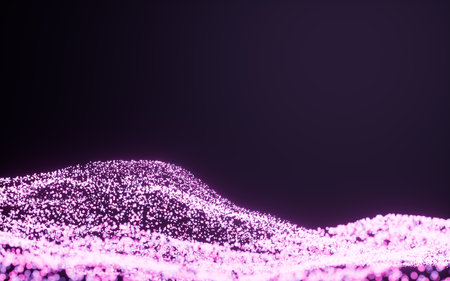 Abstract glowing particles, 3d rendering. Digital drawing.の写真素材