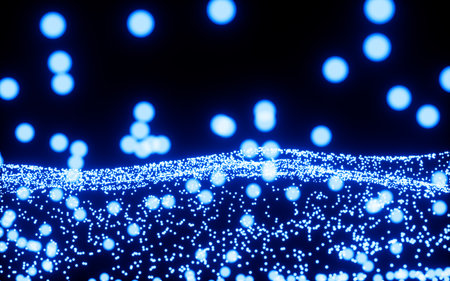 Abstract glowing particles, 3d rendering. Digital drawing.の写真素材