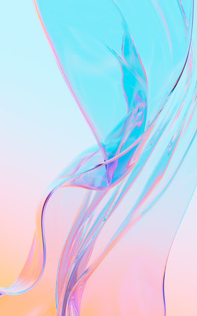 Abstract flowing transparent glass background, 3d rendering. Digital drawing.の写真素材