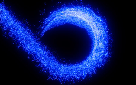 Abstract glowing particles, 3d rendering. Digital drawing.の写真素材