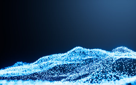 Abstract glowing particles, 3d rendering. Digital drawing.の写真素材