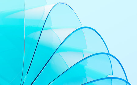 Abstract flowing transparent glass background, 3d rendering. Digital drawing.の写真素材