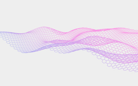 Abstract hexagonal grid background, 3d rendering. Digital drawing.の写真素材