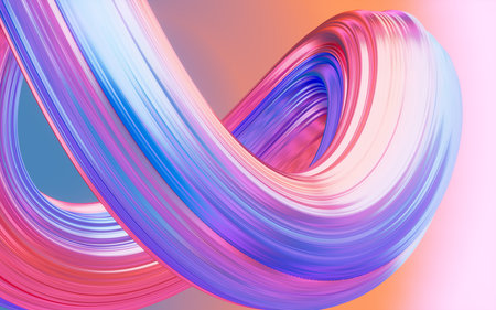 Abstract gradient curve background, 3d rendering. Digital drawing.の写真素材