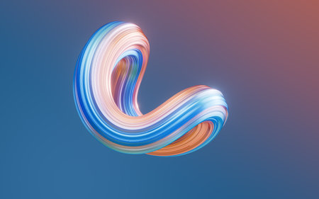 Abstract gradient curve background, 3d rendering. Digital drawing.の写真素材
