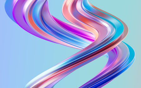 Abstract gradient curve background, 3d rendering. Digital drawing.の写真素材