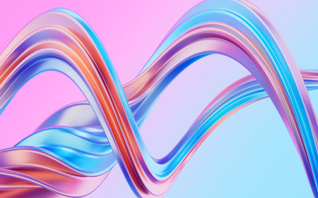 Abstract gradient curve background, 3d rendering. Digital drawing.の写真素材