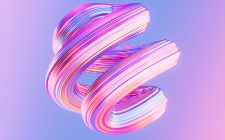 Abstract gradient curve background, 3d rendering. Digital drawing.の写真素材