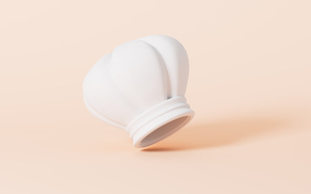 Cartoon cooking hat in the orange background, 3d rendering. Digital drawing.の写真素材