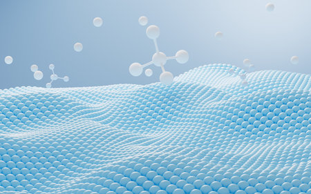 Blue braided fabric background, 3d rendering. Digital drawing.の写真素材