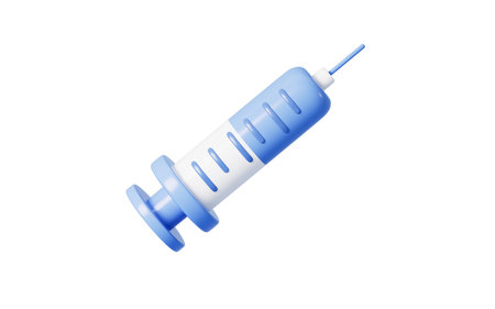 Cartoon syringe object, 3d rendering. Digital drawing.の写真素材