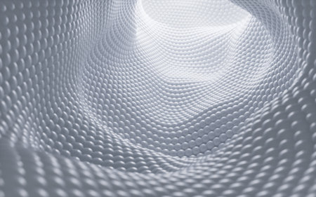 Abstract white tunnel, white wormhole, 3d rendering. Digital drawing.の写真素材