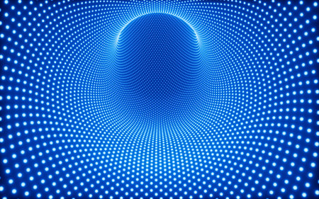 Abstract neon tunnel, neon wormhole, 3d rendering. Digital drawing.の写真素材