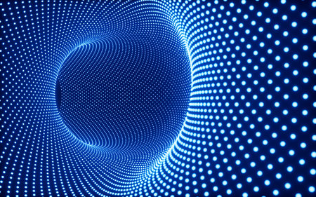 Abstract neon tunnel, neon wormhole, 3d rendering. Digital drawing.の写真素材