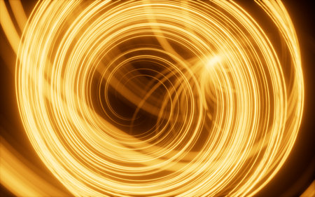 Abstract glowing particles trail, magic glow energy motion particles. Digital drawing.の写真素材