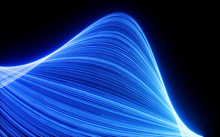 Abstract glowing particles trail, magic glow energy motion particles. Digital drawing.の写真素材