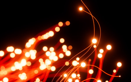 Abstract glowing particles, point explode, 3d rendering. Digital drawing.