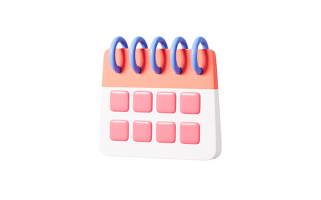 Cartoon calendar in the white background, 3d rendering. Digital drawing.の写真素材