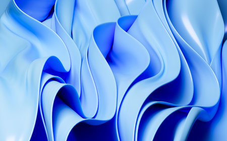 Abstract background with folded textile ruffle, abstract curves, fashion wallpaper, 3d rendering. 3d...
