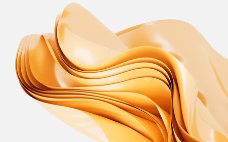 Abstract background with folded textile ruffle, abstract curves, fashion wallpaper, 3d rendering. 3d illustration.の写真素材