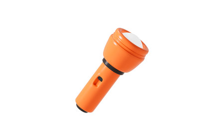 Cartoon orange flashlight model, 3d rendering. 3d illustration.の写真素材