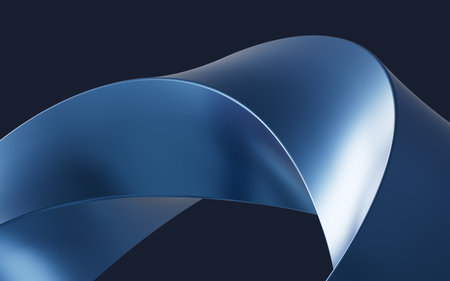 Abstract metal ring and curve background, 3d rendering. 3d illustration.の写真素材