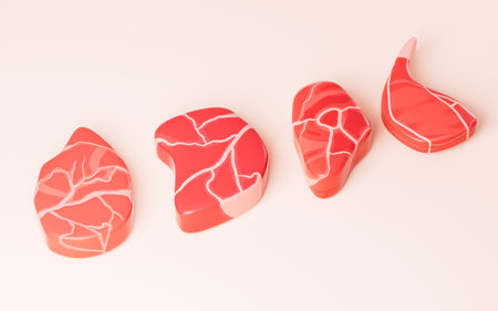 Cartoon raw meat model, 3d rendering. 3d illustration.の写真素材