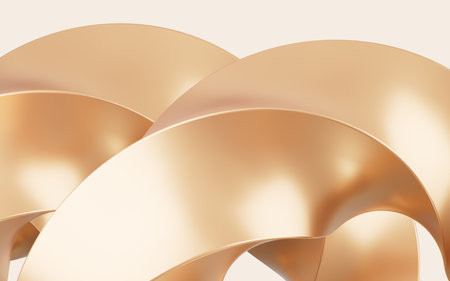 Abstract metal ring and curve background, 3d rendering. 3d illustration.の写真素材