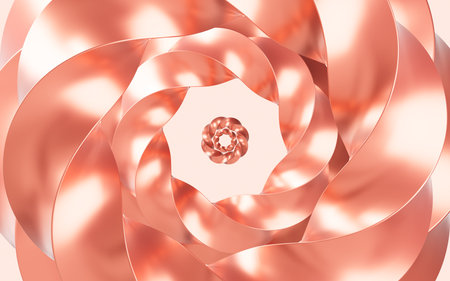 Abstract metal ring and curve background, 3d rendering. 3d illustration.の写真素材
