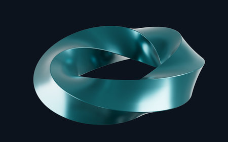 Abstract metal ring and curve background, 3d rendering. 3d illustration.の写真素材