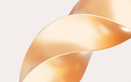Abstract metal ring and curve background, 3d rendering. 3d illustration.の写真素材
