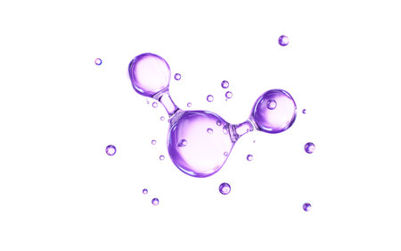 Purple molecular structure, skincare and biomedical concept, 3d rendering. 3d illustration.の写真素材
